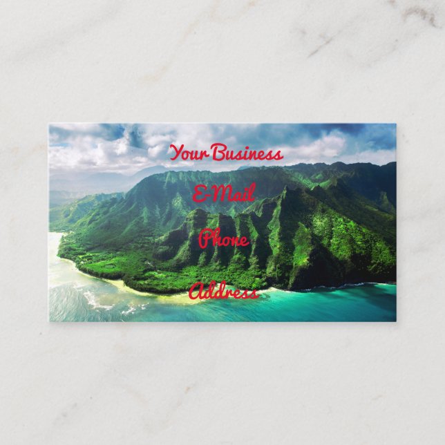 Scenic Tropical kauai Hawaii Island Business Card (Front)