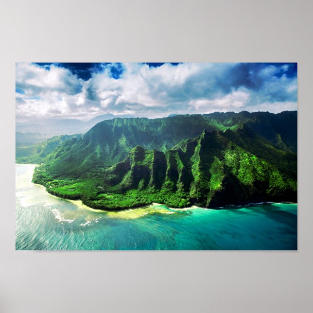 Scenic Tropical kauai Hawaii Island Poster (Front)