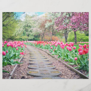 Scenic Tulip Path Scrapbook Paper