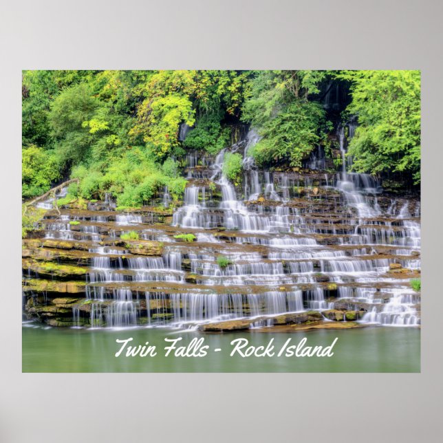Scenic Twin Falls Rock Island Poster (Front)