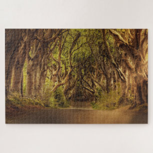 Scenic view Dark hedges   Northern Ireland forest Jigsaw Puzzle