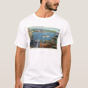 Scenic View from the Wharf, Boats and Cars T-Shirt