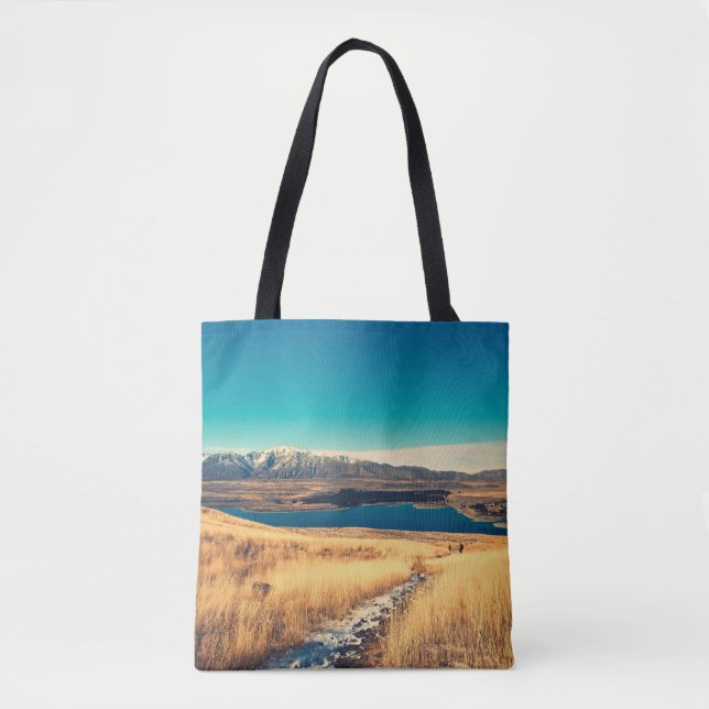 Scenic view in Mt. John summit view point,  Lake T Tote Bag (Front)