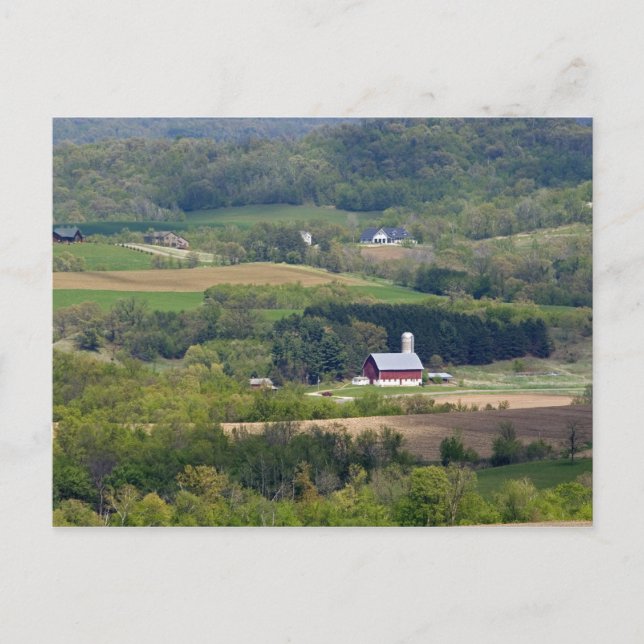 Scenic view of farmland south of Arcadia, Postcard (Front)