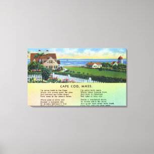 Scenic View of Homes with a Poem Canvas Print