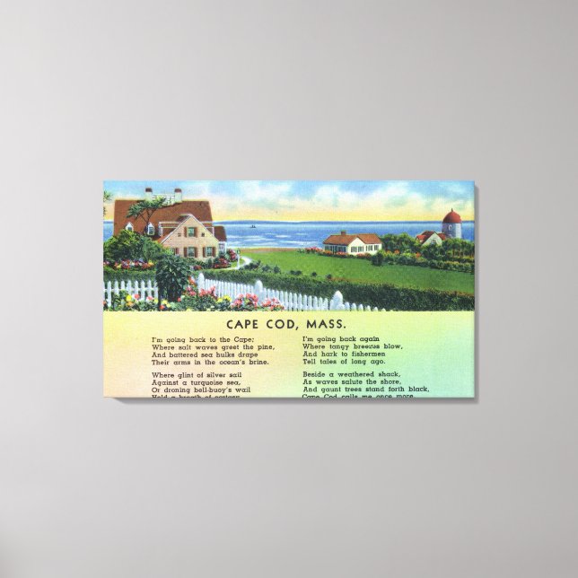 Scenic View of Homes with a Poem Canvas Print (Front)