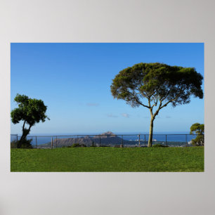 Scenic View of Honolulu with Diamond Head Poster