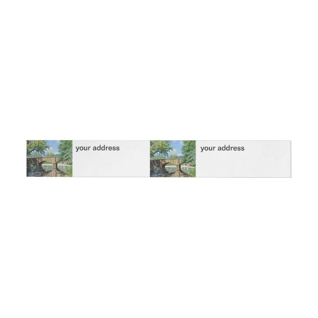 Scenic View of Missouri Trout Stream Fishing Wraparound Address Label (Individual)