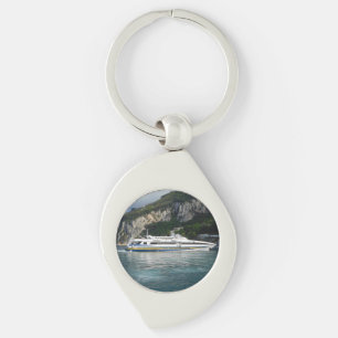 Scenic View of Passenger Boat in Capri Italy Key Ring