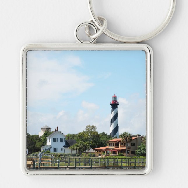 Scenic view of St. Augustine, Florida Lighthouse Key Ring (Front)