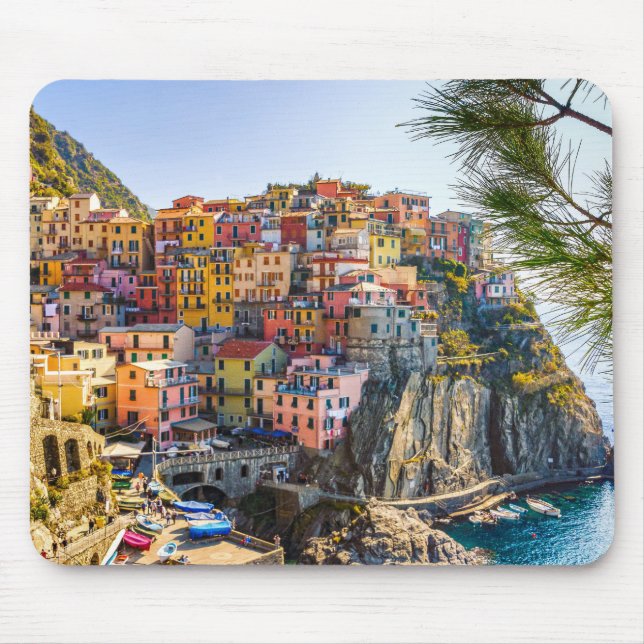 Scenic Village, Cinque Terre, Liguria, Italy Mouse Mat (Front)