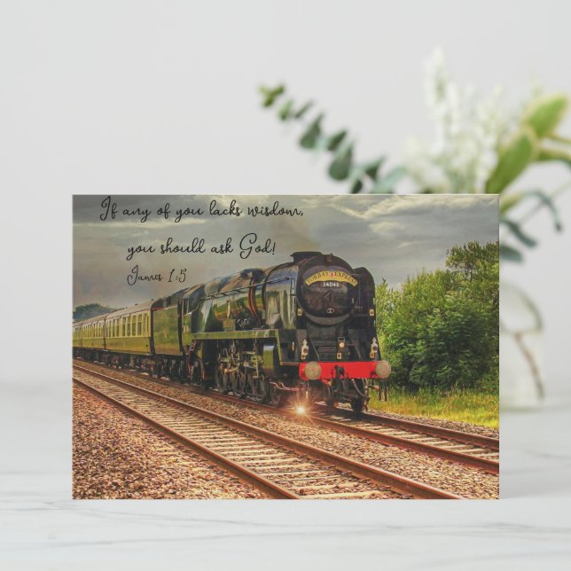 Scenic Vintage Locomotion Flat Greeting Card (Standing Front)