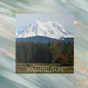 Scenic Washington Mount Rainier Landscape Tile