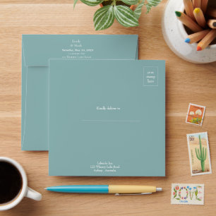 Scenic Watercolor Pine wedding invitation Envelope