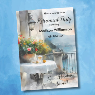 Scenic Watercolor Travel Theme Retirement Party   Invitation