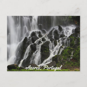 Scenic Waterfall Azores Postcard