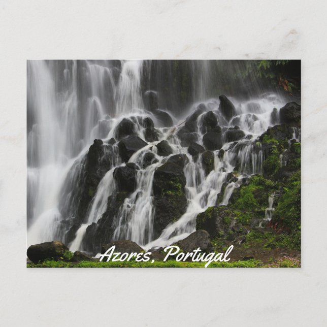 Scenic Waterfall  Azores Postcard (Front)