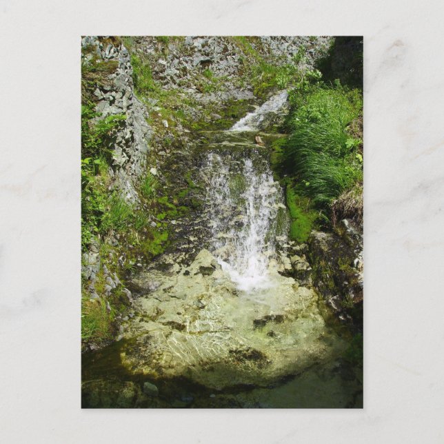 Scenic Waterfalls Behind General's Hill Postcard (Front)