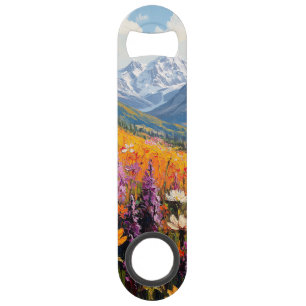 Scenic Wildflowers and Mountains Fine Art