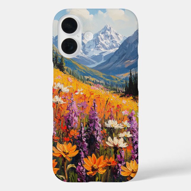 Scenic Wildflowers and Mountains Fine Art Case-Mate iPhone Case (Back)