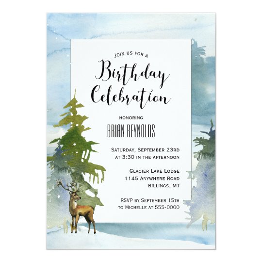 Scenic Winter Birthday Invitation