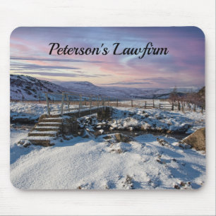 Scenic Winter Christmas Landscape Mouse Mat