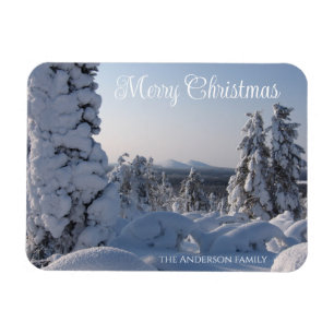 Scenic Winter Landscape Merry Christmas Magnet