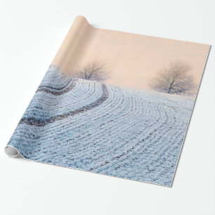 Scenic Winter Landscape Trees with Hoarfrost Gift Wrapping Paper