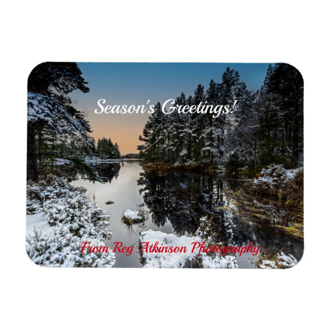 Scenic Winter Scottish Loch At Christmas Magnet (Horizontal)