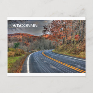 Scenic Wisconsin Roads in Fall Postcard