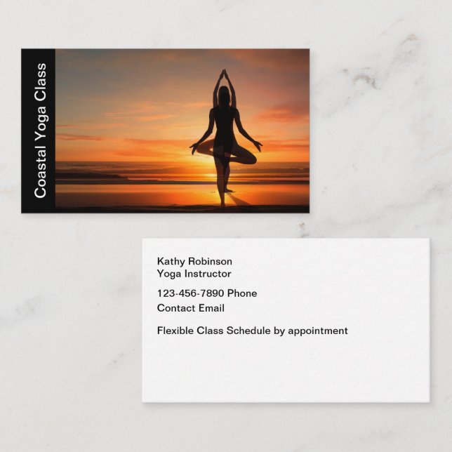 Scenic Yoga Classy Instructor Business Cards (Front/Back)