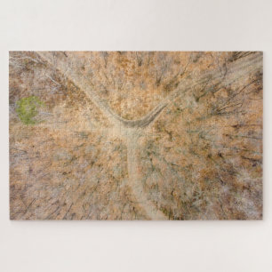 Scenic zenithal view of a wood Jigsaw Puzzle