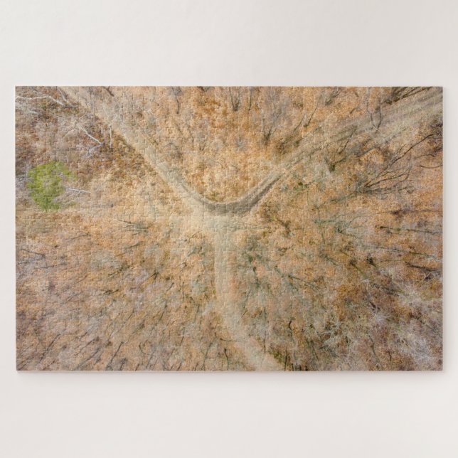 Scenic zenithal view of a wood Jigsaw Puzzle (Horizontal)