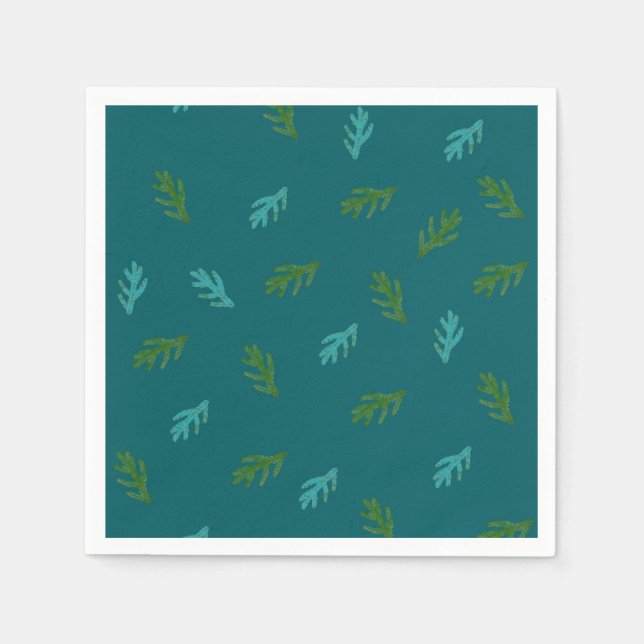 Scent of a forest  -  Green Spruce Twigs  Napkin (Front)