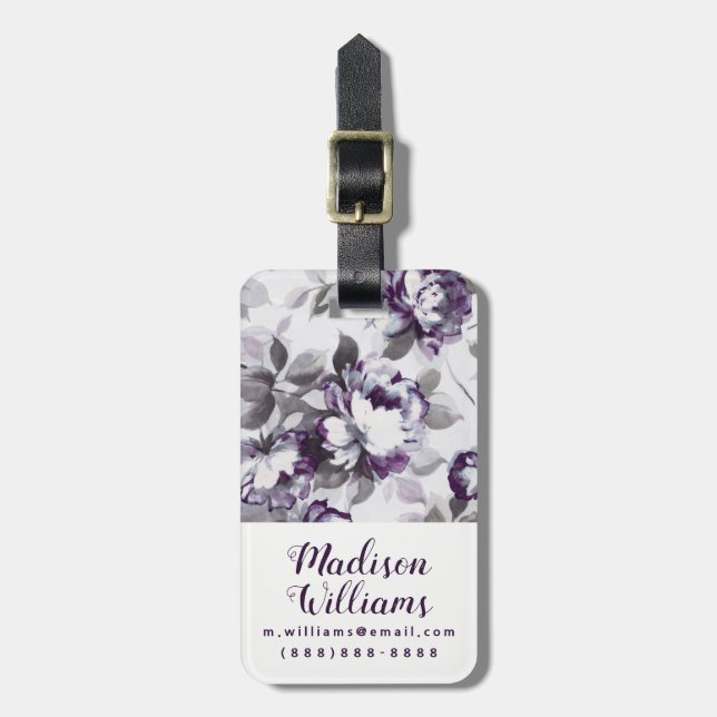 Scent of Plum Roses Luggage Tag (Front Vertical)