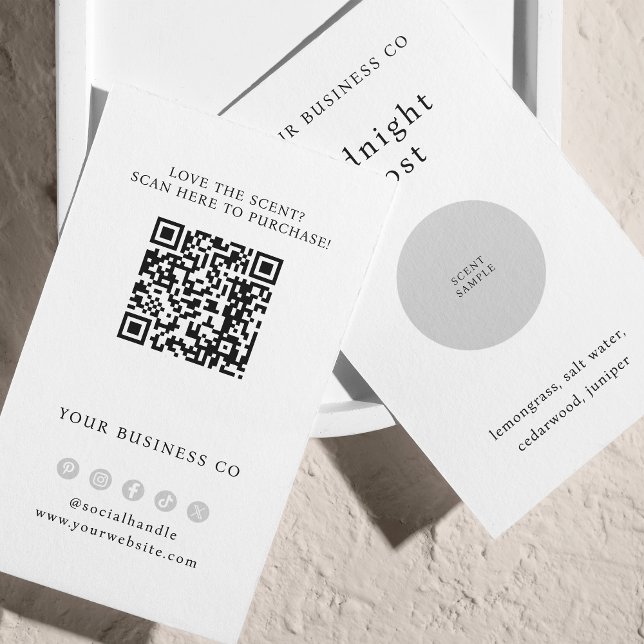 Scent Sample Fragrance Tester White QR Code Card (Creator Uploaded)
