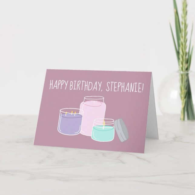 Scented Candles Illustration Birthday Card (Front)