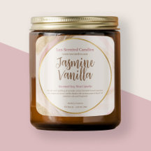 Scented Candles Neutral Pink Brushstroke Gold Chic