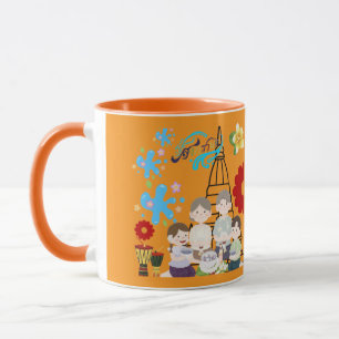 Scented flower splash orange mug