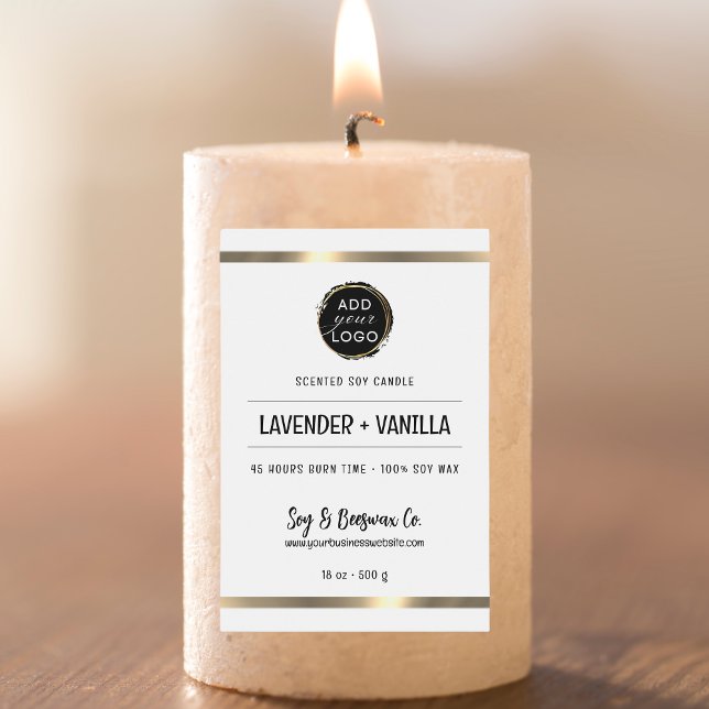 Scented Soy Beeswax Candle Business Gold Branding Food Label (Scented Soy Beeswax Candle Business Gold Food Label)