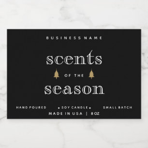 Scents of Season Christmas Candle Label Design