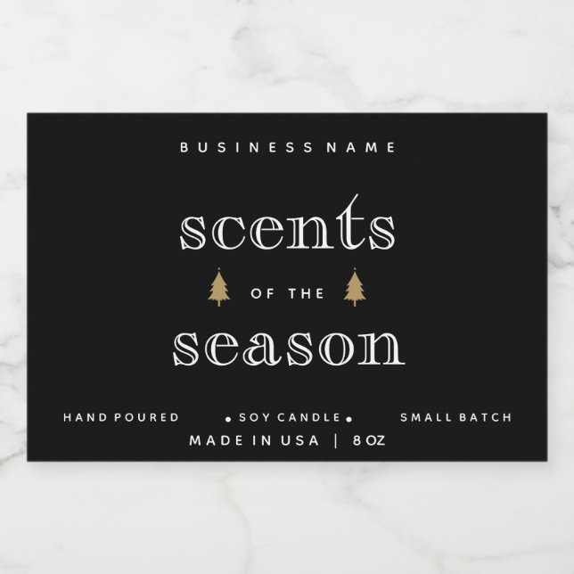Scents of Season Christmas Candle Label Design (Single Label)