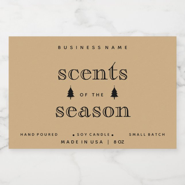 Scents of Season Christmas Candle Label Design (Single Label)