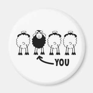 Schaap, witte of zwarte schapen van de familie magnet