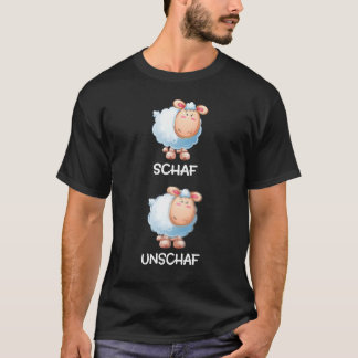 Schaf Unschaf T-Shirt with German Text Funny Funny