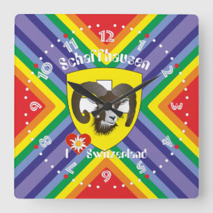 Schaffhausen - Schweiz - Suisse - Svizzera Uhr Square Wall Clock