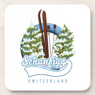 Schanfigg Switzerland ski poster Coaster