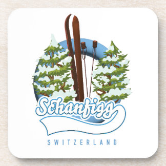 Schanfigg Switzerland ski poster Coaster