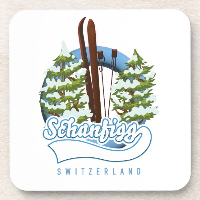 Schanfigg Switzerland ski poster Coaster (Front)