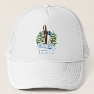 Schanfigg Switzerland ski poster Trucker Hat